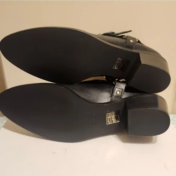 New J. Crew "Remi" Black Leather w/Harness Ankle Boots Size 7.5 (Retail $268) - Picture 9 of 9